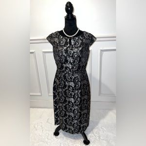 Liz Claiborne dress. Sz.8. Black and silver. NWOT.
